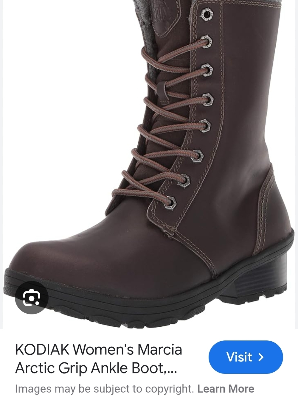 Kodiak Women's Lace-Up Ankle Boot in Dark Brown